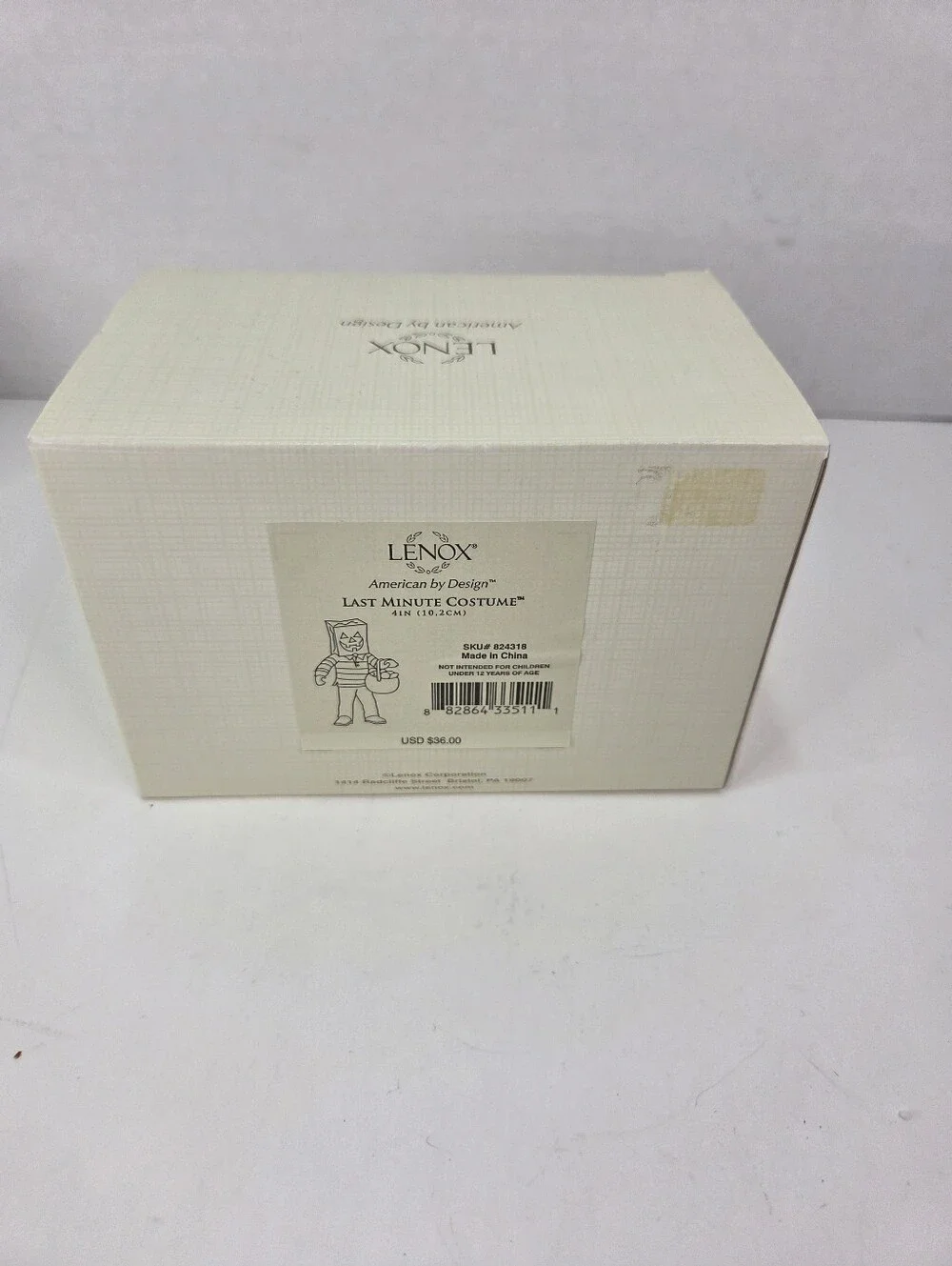 Lenox Halloween LAST MINUTE COSTUME New In Box